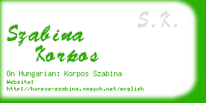 szabina korpos business card